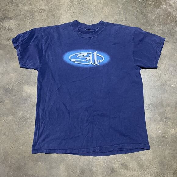 Vintage 1995 311 Three Eleven Alien Blue Band T-Shirt - Picture 1 of 6